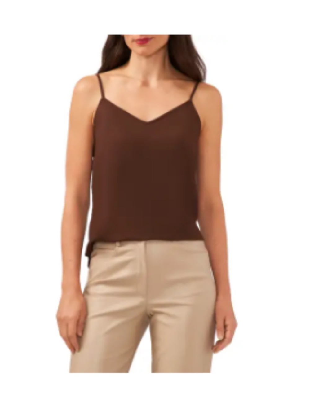 Halogen Brown V-Neck Woven Cami #96